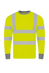 Korntex Hi-Vis Poly-Cotton Long Sleeve Shirt Gelb, Grösse XL