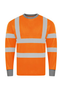Korntex Hi-Vis Poly-Cotton Long Sleeve Shirt Orange, Grösse M