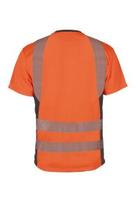 Korntex Hi-Vis Recycled T-Shirt Orange - Grau, Grösse S