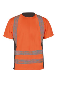 Korntex Hi-Vis Recycled T-Shirt Orange - Grau, Grösse XXL