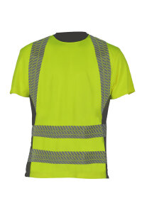 Korntex Hi-Vis Recycled T-Shirt Gelb - Grau, Grösse 3XL