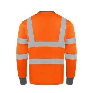 Korntex Hi-Vis Poly-Cotton Long Sleeve Shirt Orange