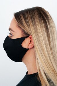 Korntex Mund-Nase-Maske - Baumwolle, regular, schwarz