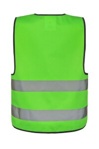 Korntex Kinderwarnweste mit Reissverschluss Neon-Grün, Grösse S