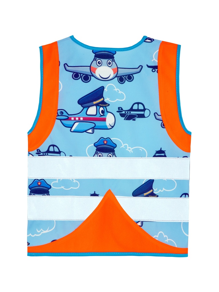 Korntex Kinder Funktionsweste Fahrzeuge, neonorange, XS, Flugzeug