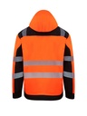 Korntex Hi-Vis Softshell Regenjacke EN 20471, schwarz/neonorange, L