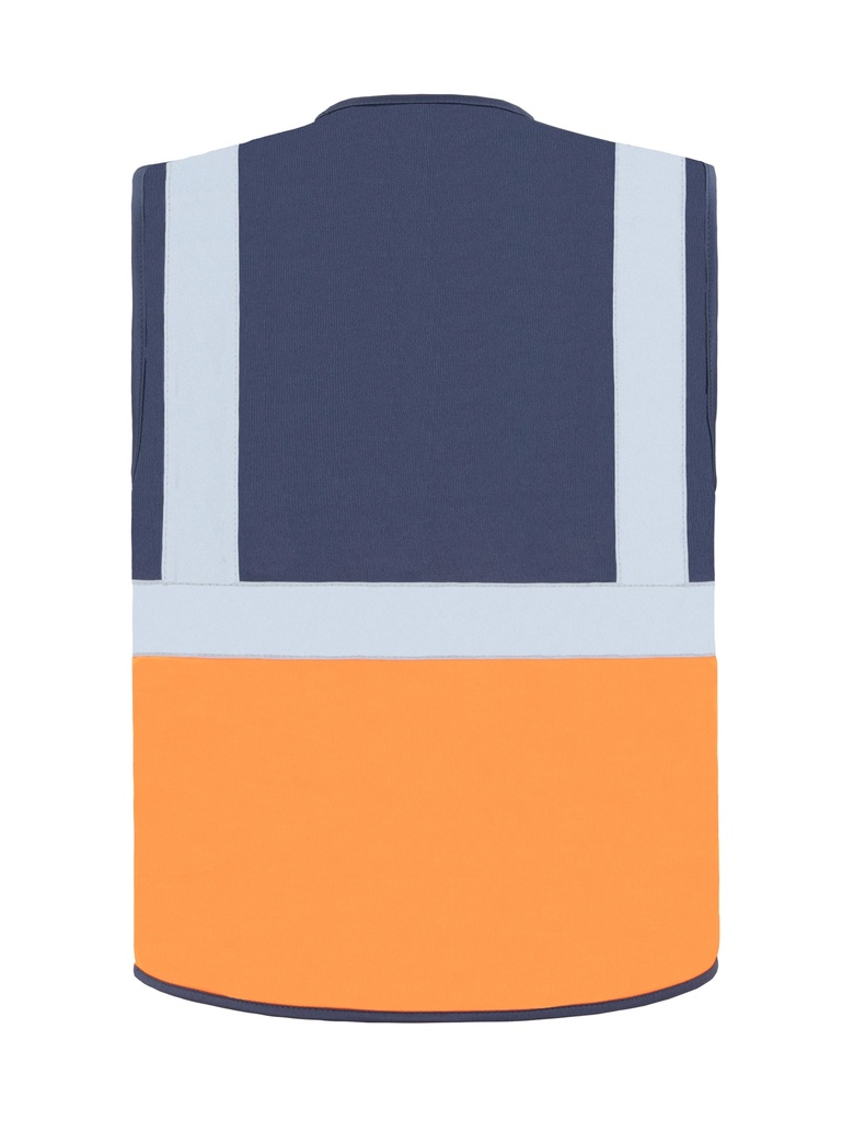 Korntex Multifunktionsweste, neonorange/navyblau, 4XL