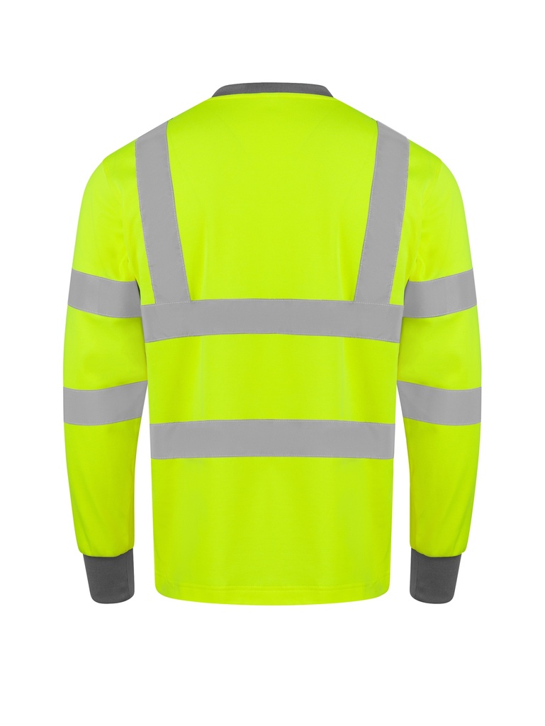 Korntex Hi-Vis Poly-Cotton Langarmshirt EN 20471, neongelb, 4XL