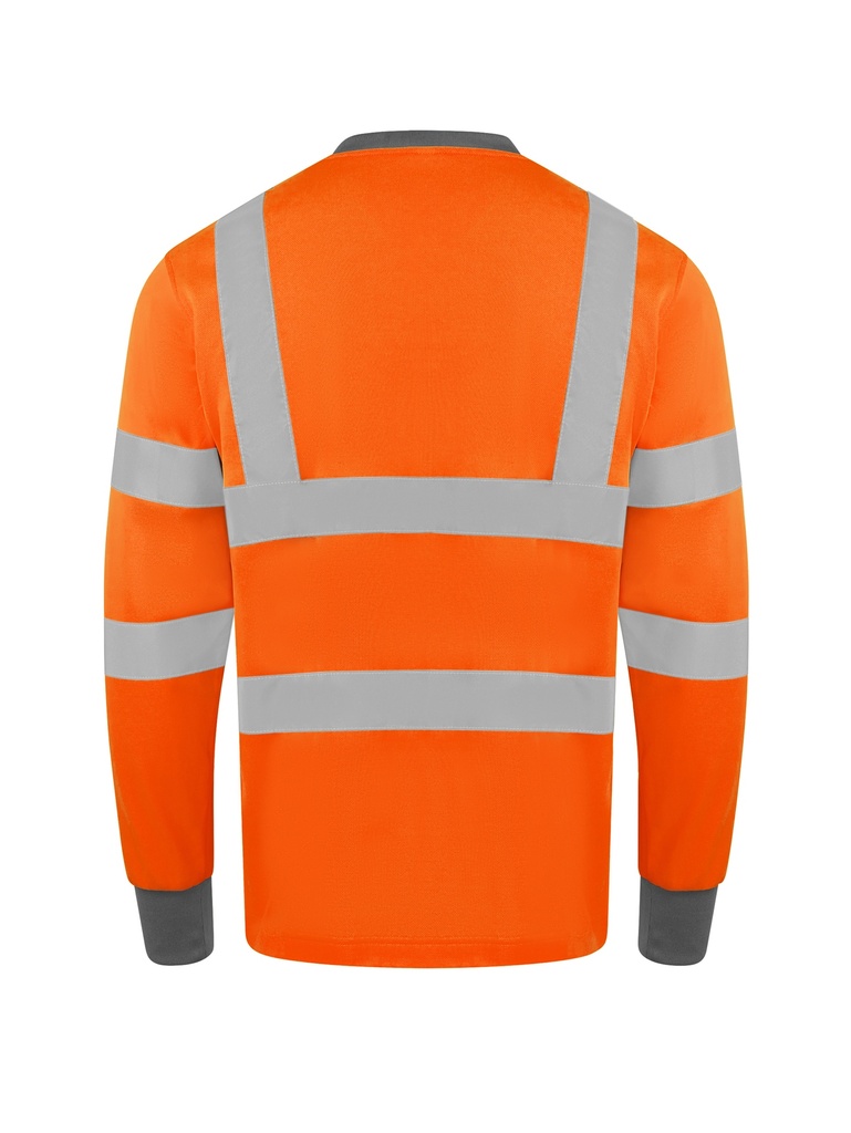 Korntex Hi-Vis Poly-Cotton Langarmshirt EN 20471, neonorange, M
