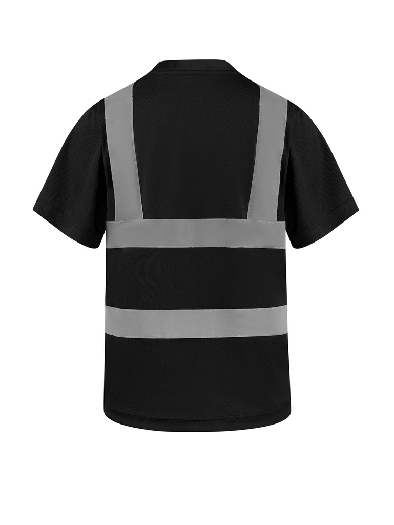 Korntex T-Shirt mit vier Reflexstreifen, schwarz, 4XL