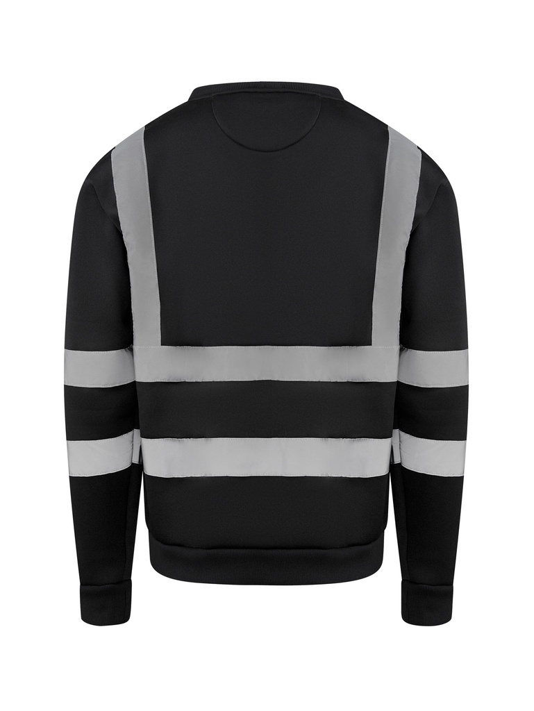 Korntex Sweatshirt mit vier Reflexstreifen, schwarz, M