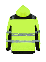Korntex Hi-Vis Softshell Regenjacke EN 20471, schwarz/neongelb, 4XL