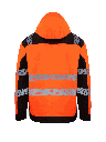 Korntex Hi-Vis Softshell Regenjacke EN 20471, schwarz/neonorange, 4XL