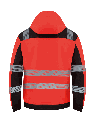 Korntex Hi-Vis Softshell Regenjacke EN 20471, schwarz/rot, 3XL