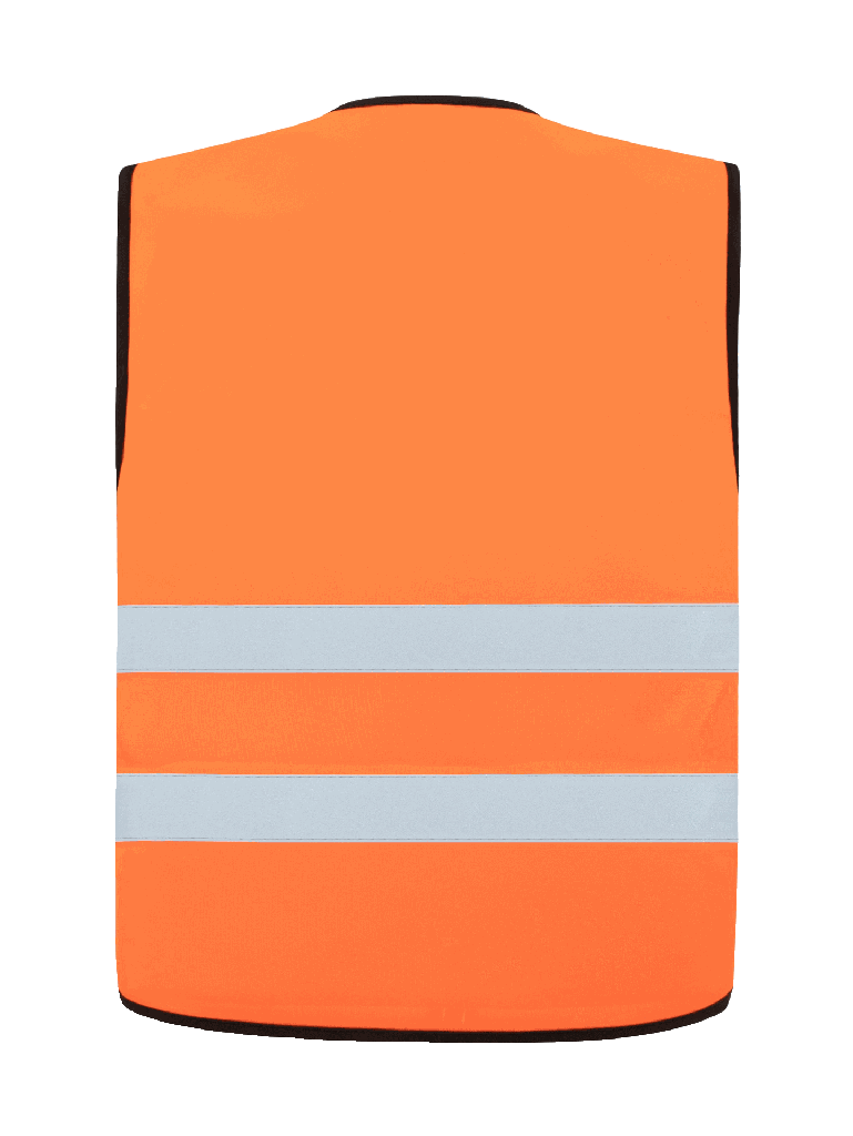 Korntex Warnweste CF mit schwarzem Saum EN 20471, neonorange, L/XL