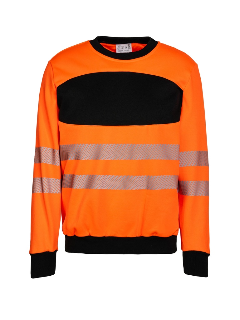 Korntex EOS Hi-Vis Sweatshirt EN 20471, schwarz/neonorange, 3XL