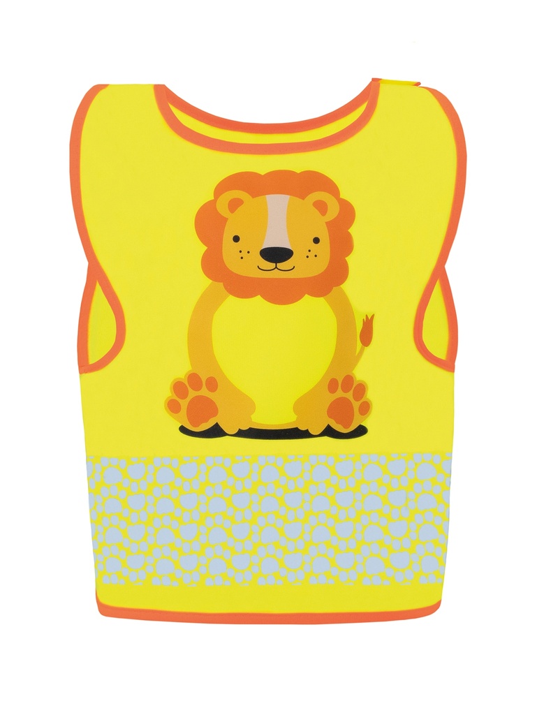 Korntex Children's Safety Vest Funtastic Wildlife - hi vis yellow - XXS - Löwe