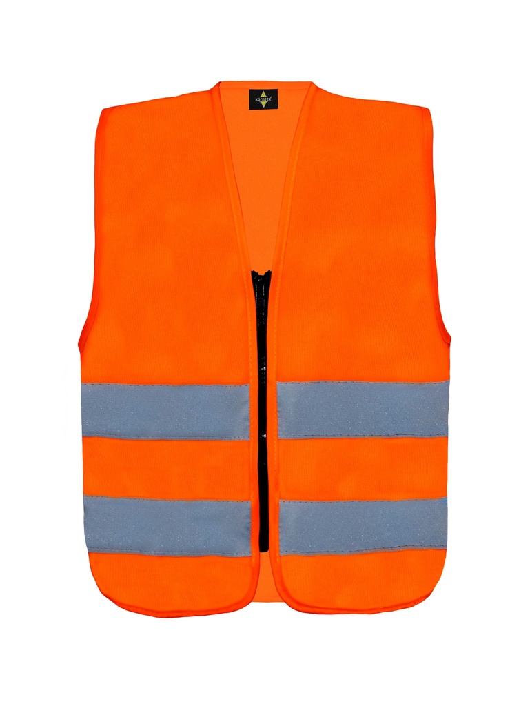 Korntex Kinder Warnweste mit Reissverschluss - neonorange - XS