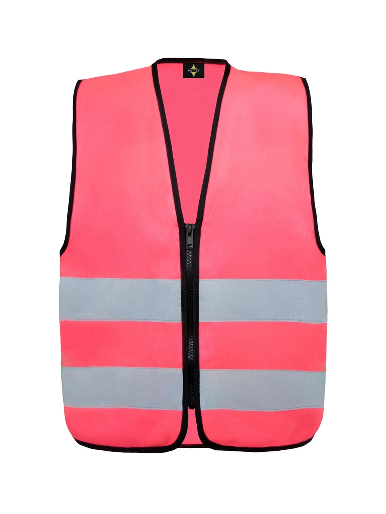 Korntex Safety Vest for Children - With Zipper - neonpink - S