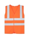 Korntex Kinder Warnweste mit vier Reflexstreifen, neonorange, XS