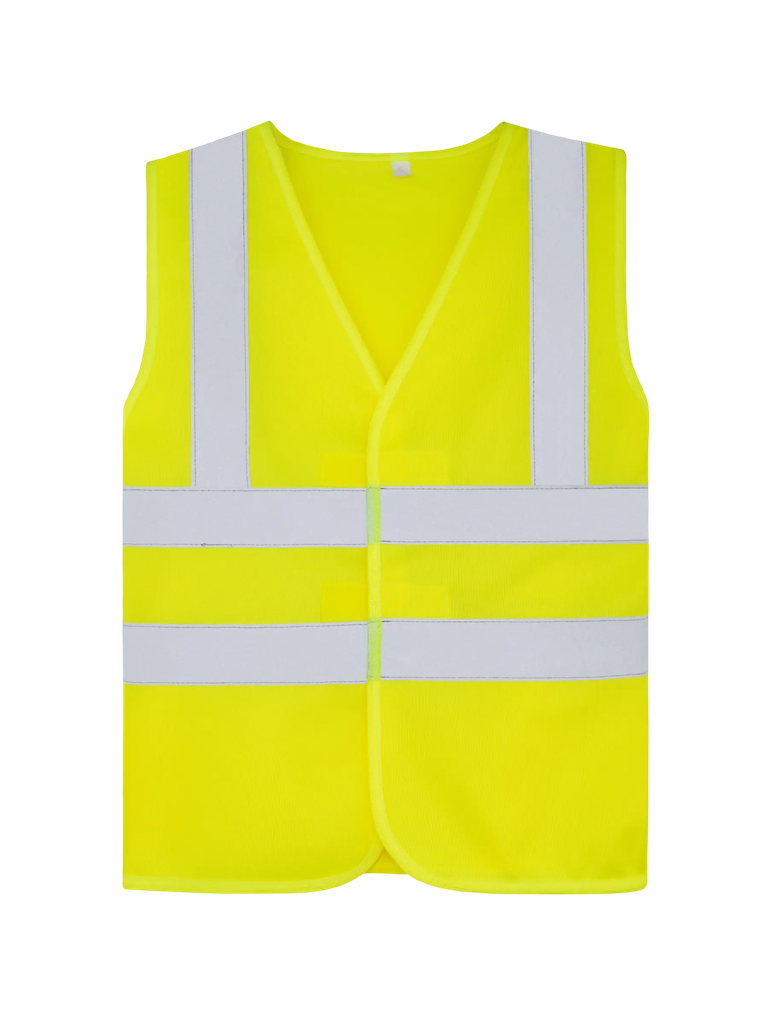 Korntex Childrens Safety Vest - Four Reflective Stripes, high visibility yellow, XXS