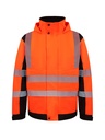Korntex Hi-Vis Softshell Rain Jacket (Printable) - schwarz/neonorange - XL