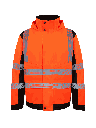 Korntex Hi-Vis Softshell Regenjacke EN 20471, schwarz/neonorange, 5XL