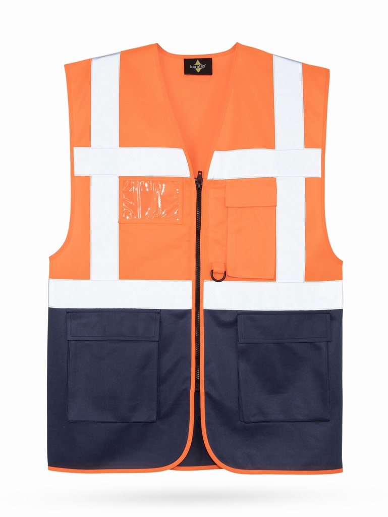 Korntex Multifunktionsweste CF, neonorange/navyblau, 5XL