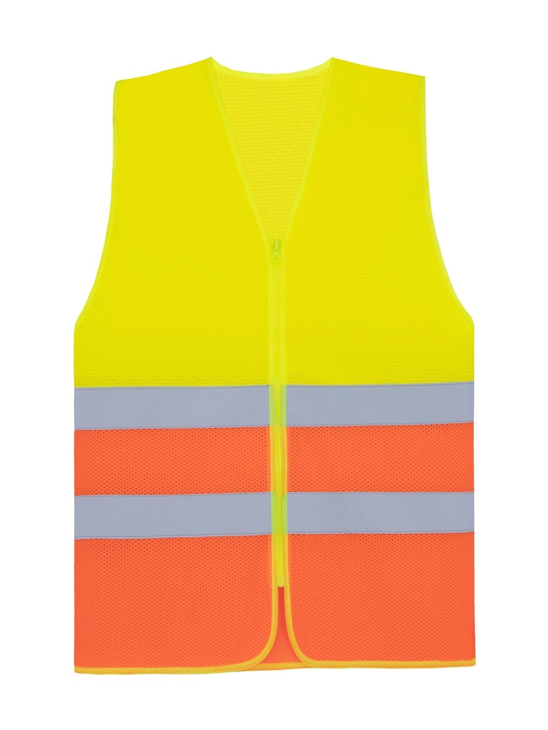 Korntex Mesh Safety Vest Comfort-Fit - With Zipper - neongelb/neonorange - XXL/3XL