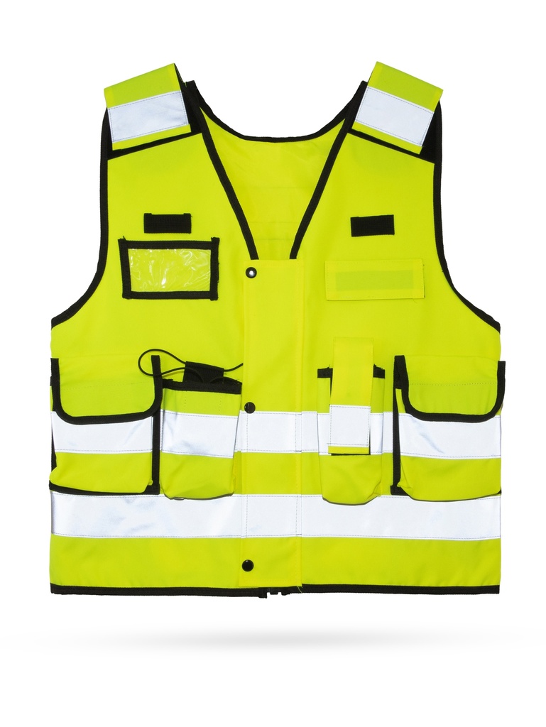 Korntex tactical safety vest - Elastic waistband and 360° visibility, high visibility yellow, M/XL