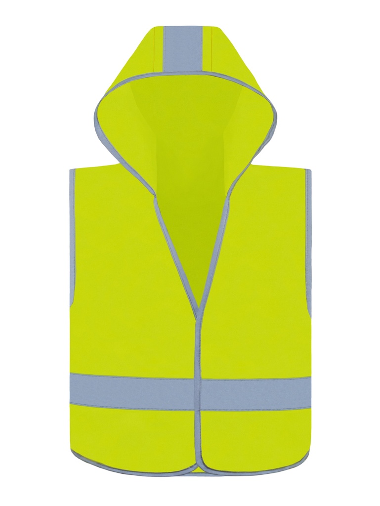 Korntex Hooded Safety Vest for Children, high visibility yellow, XS