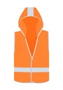 Korntex Kinder Warnweste mit Kapuze EN 17353, neonorange, XS