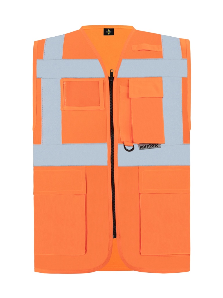 Korntex Multifunktionswarnweste EN 20471, neonorange, XL