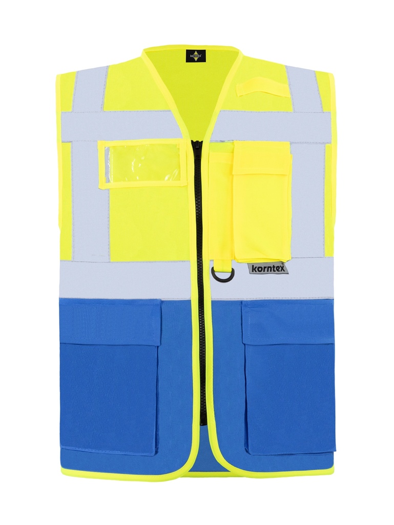 Korntex Multifunktionsweste, neongelb/blau, 5XL