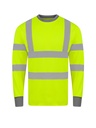 Korntex Hi-Vis Poly-Cotton Langarmshirt EN 20471, neongelb, XXL