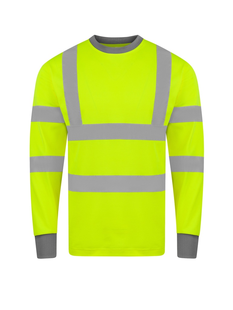 Korntex Hi-Vis Poly-Cotton Langarmshirt EN 20471, neongelb, 7XL