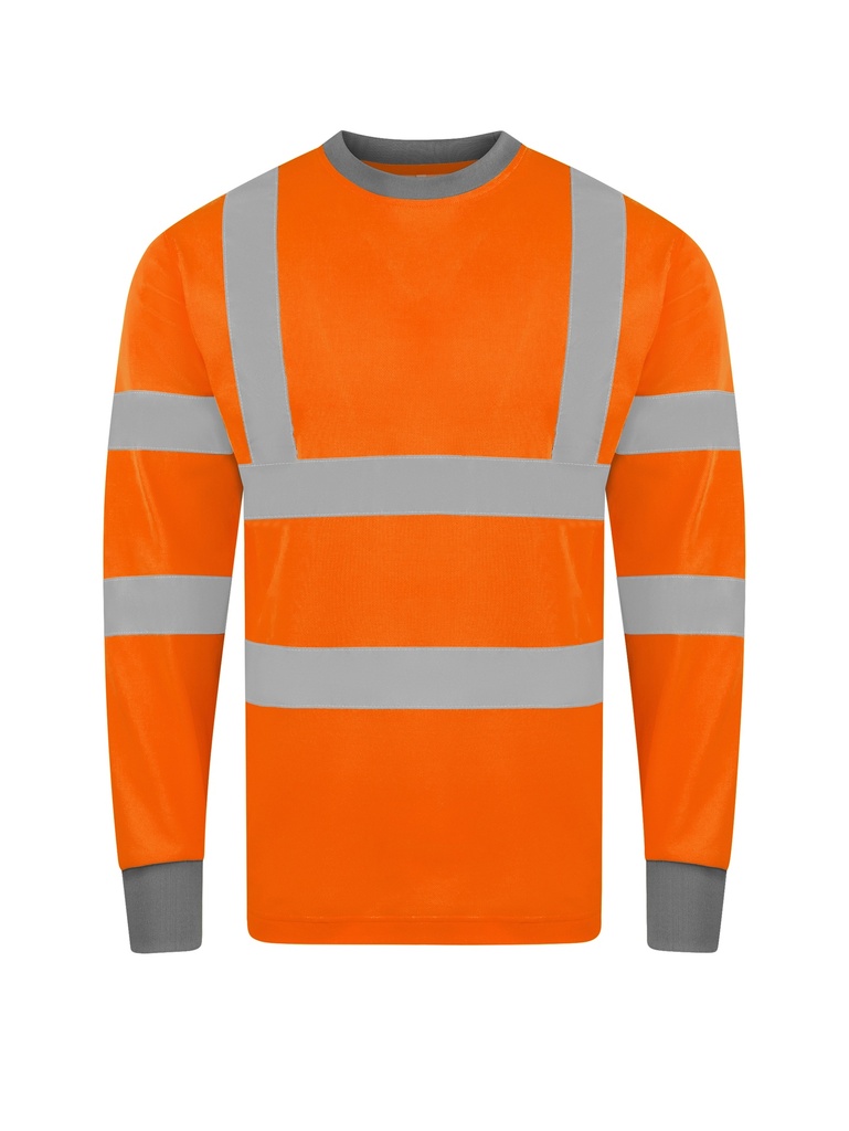 Korntex Hi-Vis Poly-Cotton Langarmshirt EN 20471, neonorange, XXL