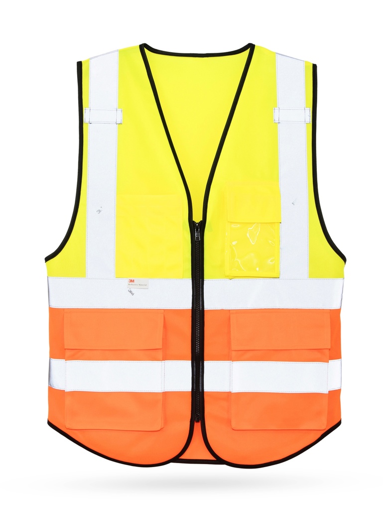 Korntex Multifonction gilet de sécurité Premium EN 20471 - neongelb/neonorange - 4XL/5XL