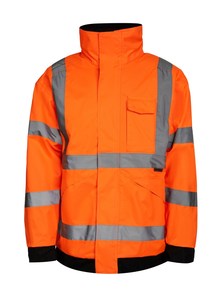 Korntex Hi-Vis Regenjacke EN 20471, neonorange, XL