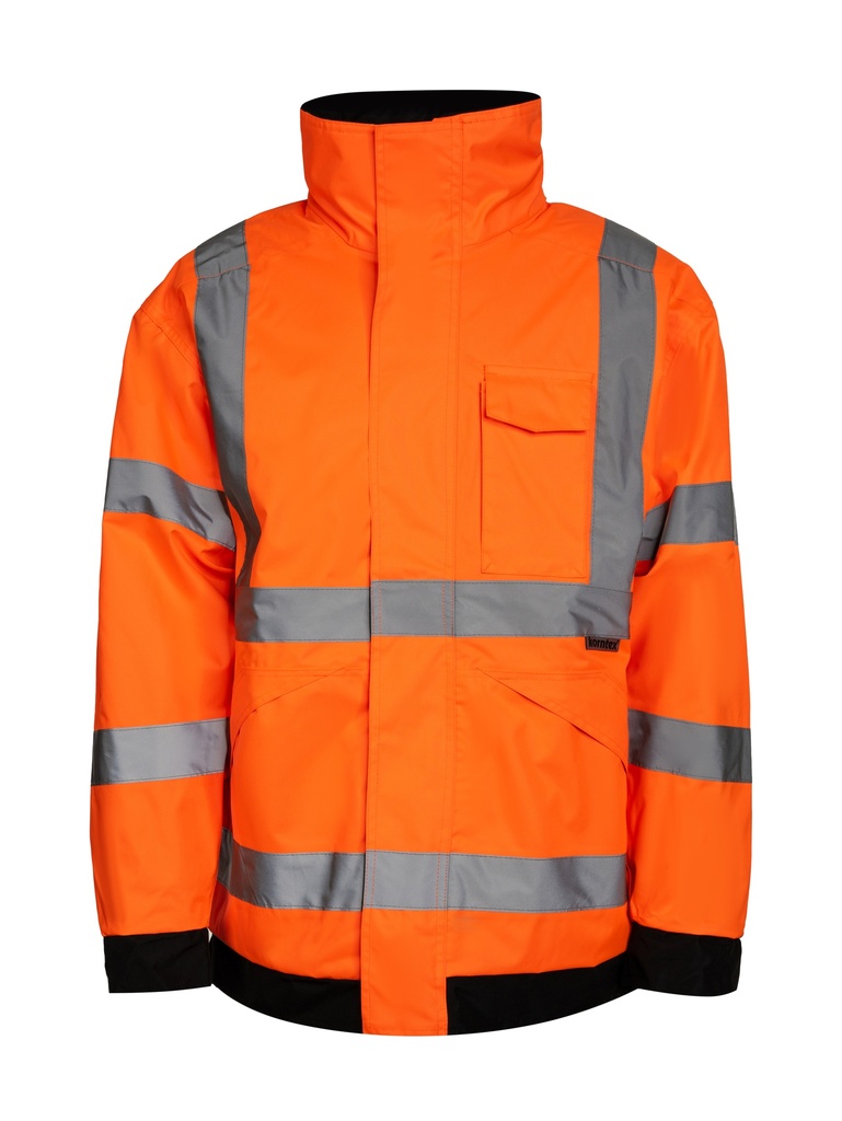 Korntex Hi-Vis leichte Regenjacke EN 20471, neonorange, M