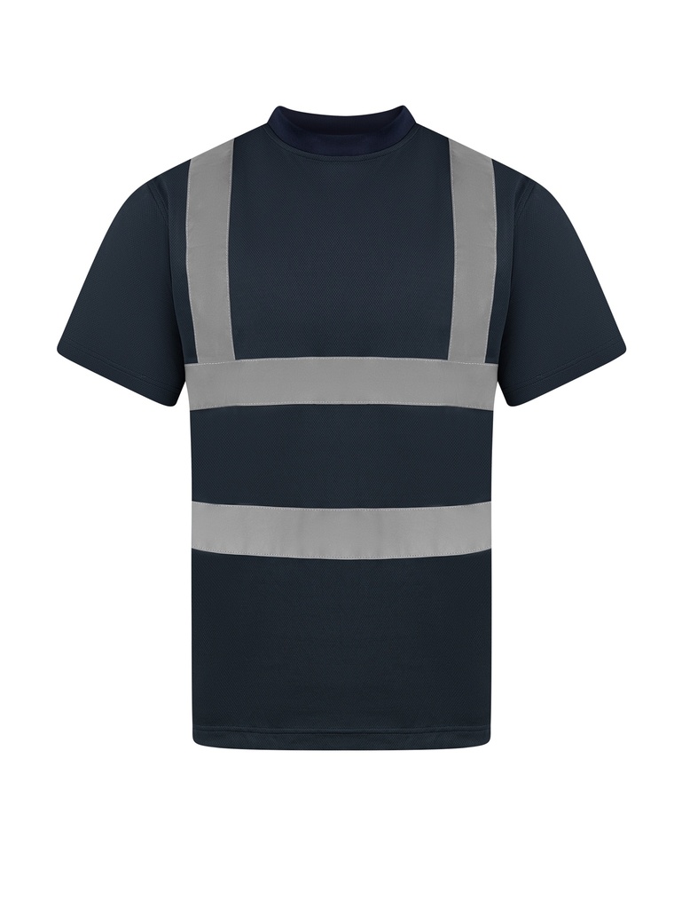 Korntex T-Shirt mit vier Reflexstreifen, navyblau, L