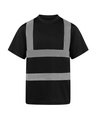 T-shirt Korntex avec quatre bandes réflectrices, noir, S