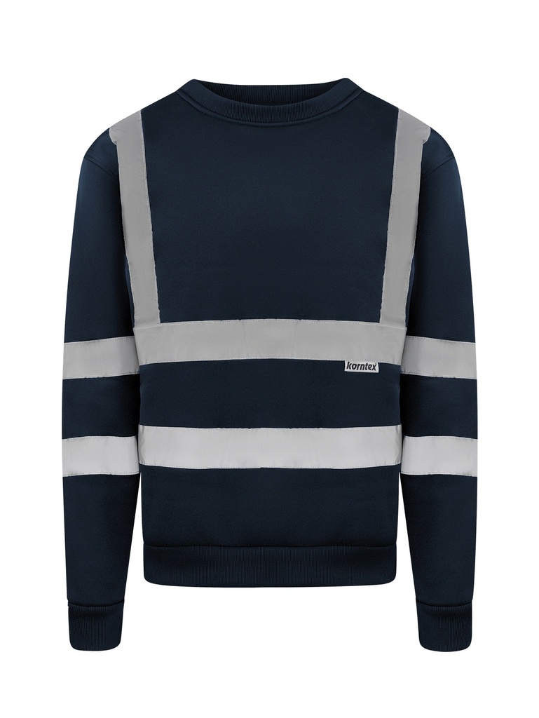 Korntex Sweatshirt mit vier Reflexstreifen, navyblau, S