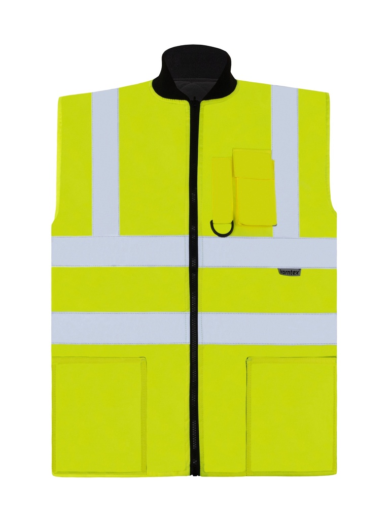 Korntex Hi-Vis 2 in 1 Bodywarmer EN 20471, neongelb, XL