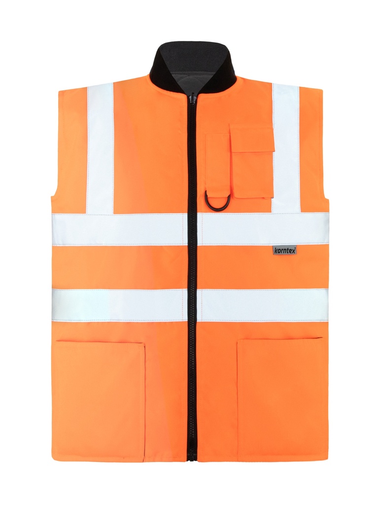 Korntex Hi-Vis 2 in 1 Bodywarmer EN 20471, neonorange, 4XL