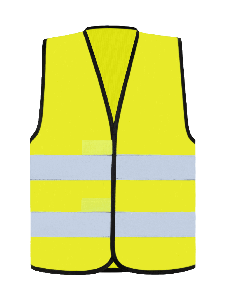 Gilet di sicurezza Korntex con bordo nero EN 20471, giallo alta visibilità, S