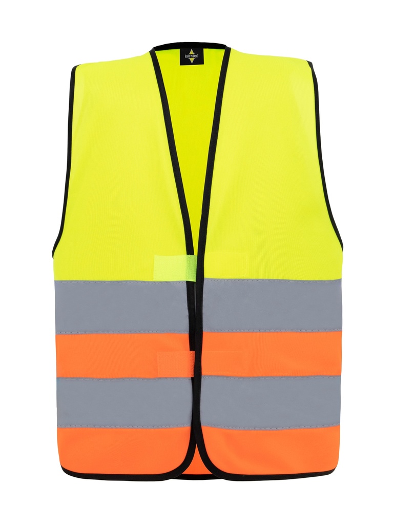 Korntex Warnweste mit schwarzem Saum EN 20471, neongelb/neonorange, 3XL