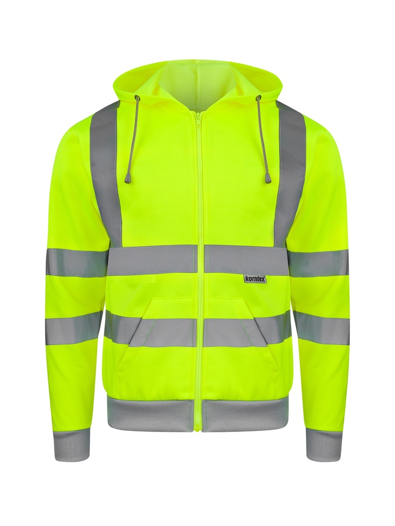 Korntex Hi-Vis Zipper Hoodie - neongelb - XXL
