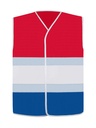 Korntex National Flag Safety Vest - CO2 Neutral, red white blue, S/M