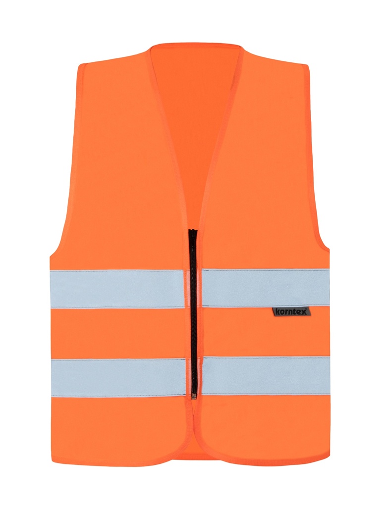 Korntex Warnweste mit Reissverschluss EN 20471 - neonorange - 3XL